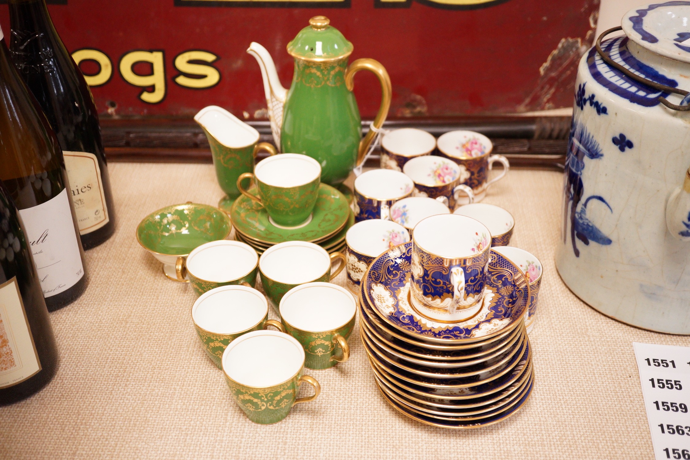 Two bone china coffee sets, Royal Doulton and Staffordshire